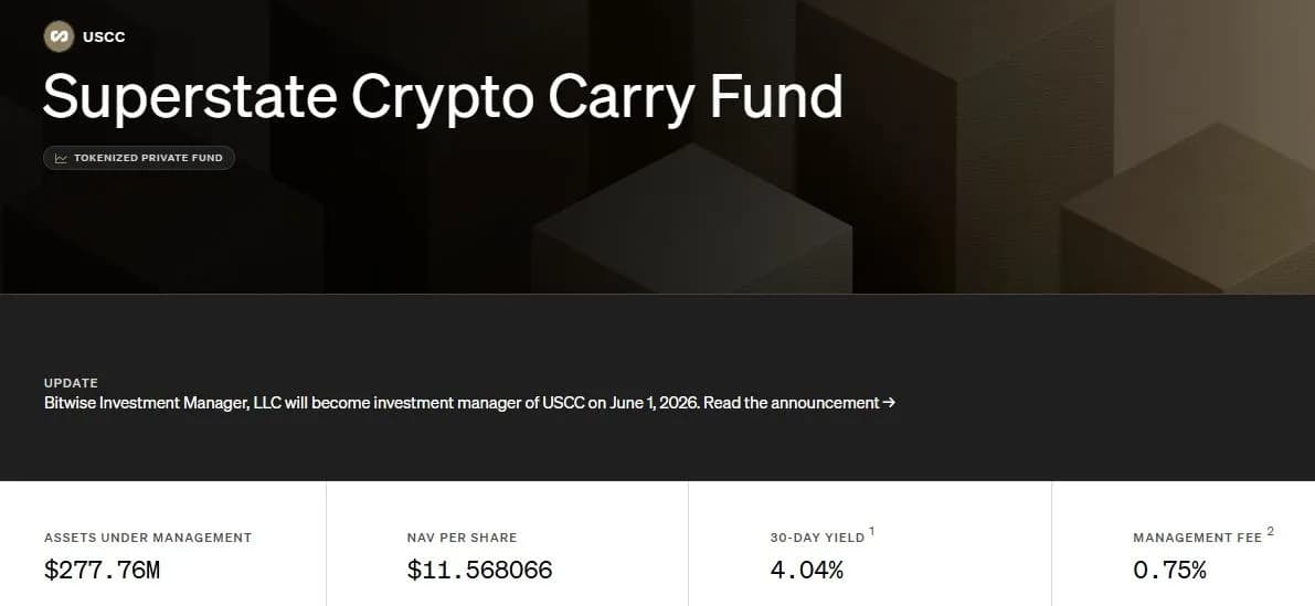 Bitwise以2.78亿美元收购USCC,进军代币化基金市场