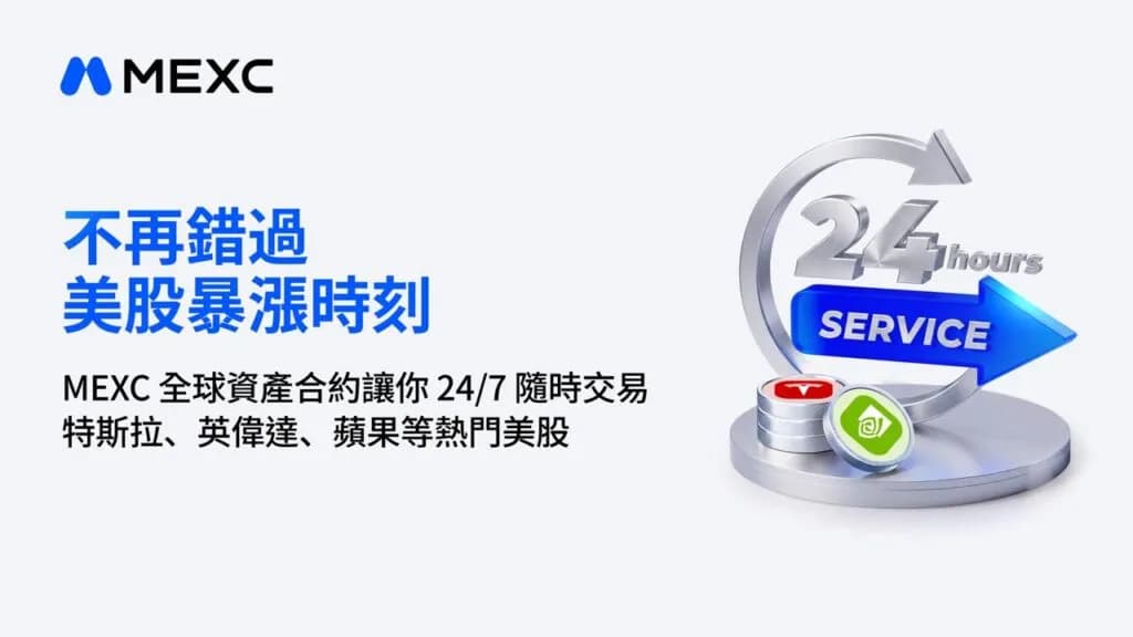 不再錯過美股暴漲:MEXC 全球資產合約 24/7 隨時交易特斯拉、輝達、蘋果等熱門美股 | 動區動趨-最具影響力的區塊鏈新聞媒體