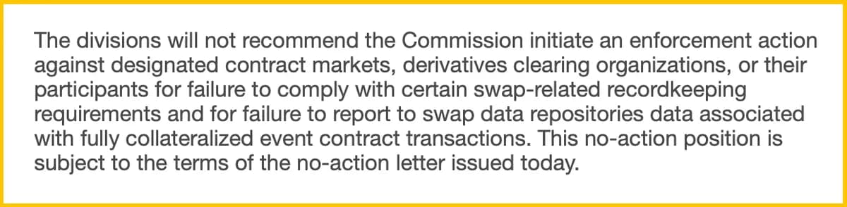 CFTC 取消全美预测市场运营商的掉期报告义务