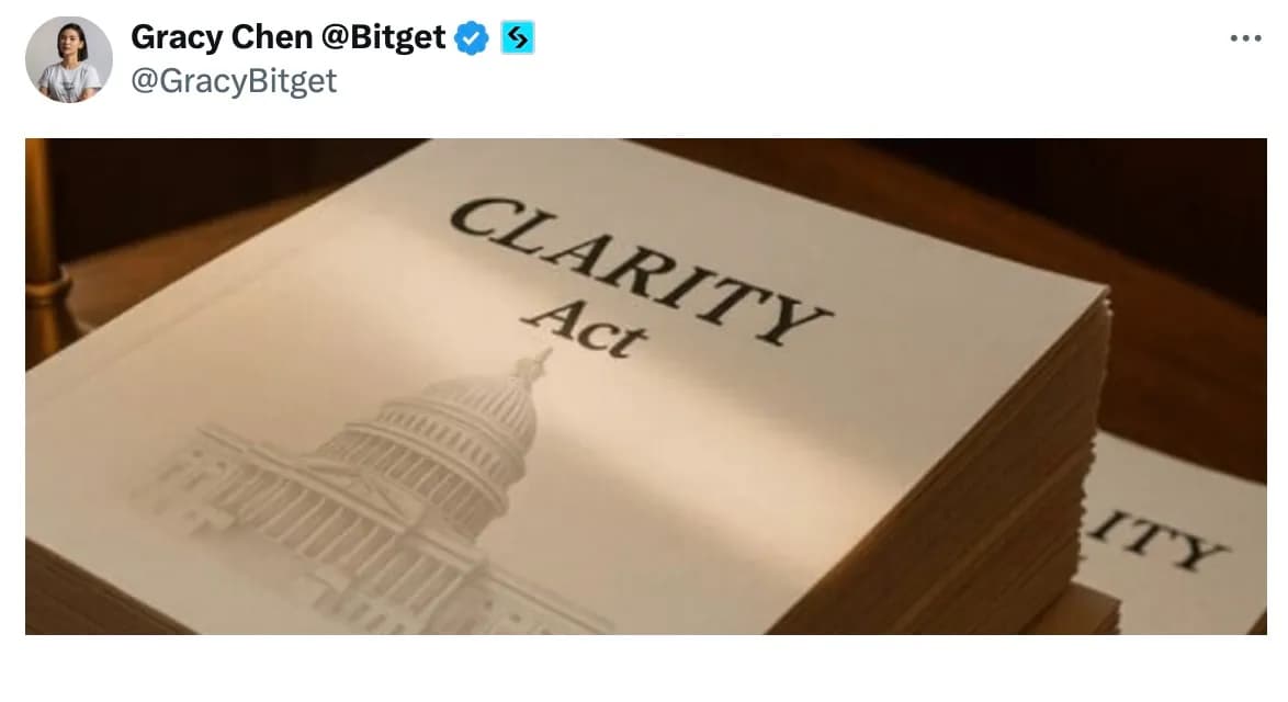 Bitget執行長Gracy Chen發表看法,清晰法案會改變誰的命運?