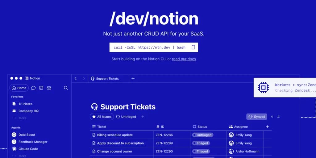 Notion 推出開發者平台:自訂程式碼、跨資料庫同步、整合 Claude Code,Codex,Cursor – Notion Developer Platform