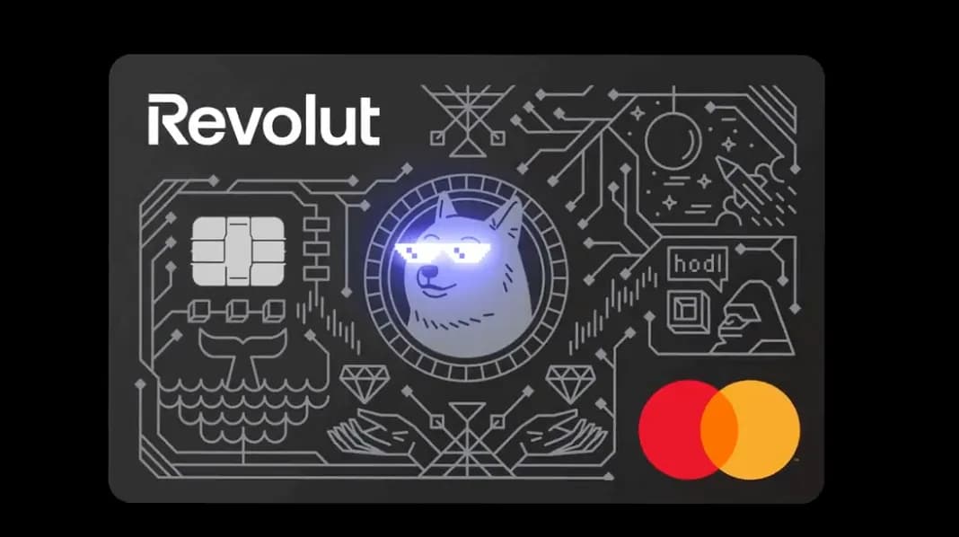 Revolut 推出首張狗狗幣實體簽帳卡!支援 Visa 與 Mastercard 店家消費