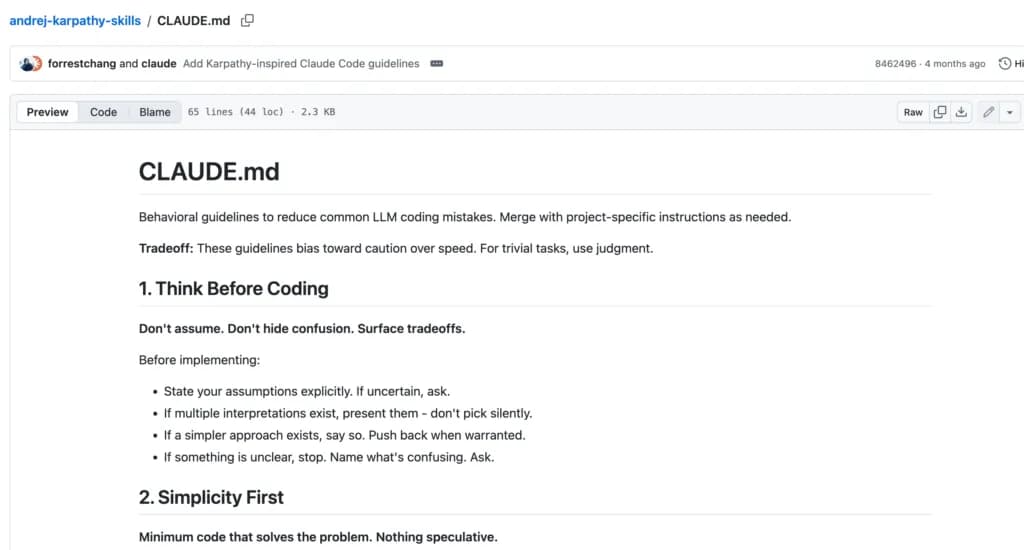 Andrej Karpathy 提煉「CLAUDE.md 四大準則」引爆 GitHub,讓 AI 寫 Code 準確率飆破 90% | 動區動趨-最具影響力的區塊鏈新聞媒體