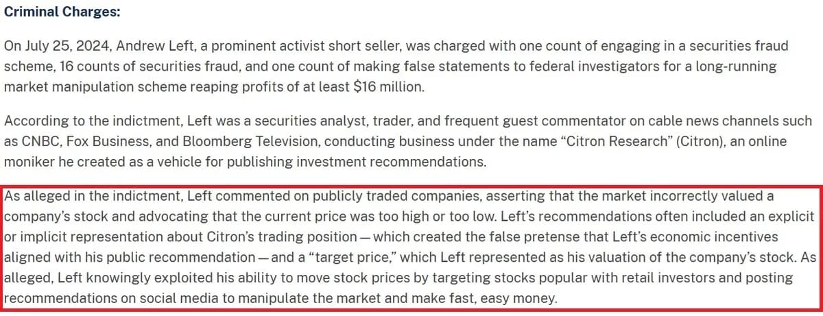 'The Jury Got It Wrong': Citron's Andrew Left Convicted of Securities Fraud