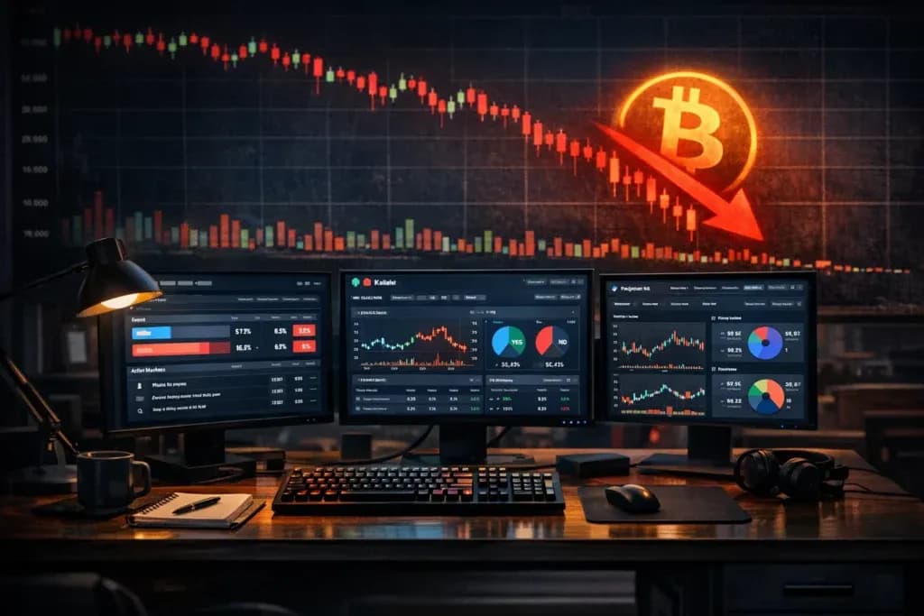 預測市場重注比特幣再跌:66% 機率 BTC 跌破 55,000 美元,資金改囤穩定幣避險