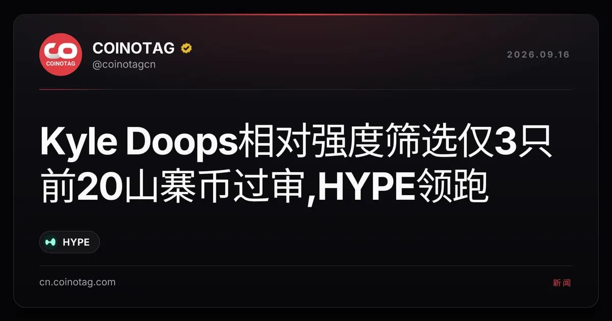 Kyle Doops相对强度筛选仅3只前20山寨币过审,HYPE领跑