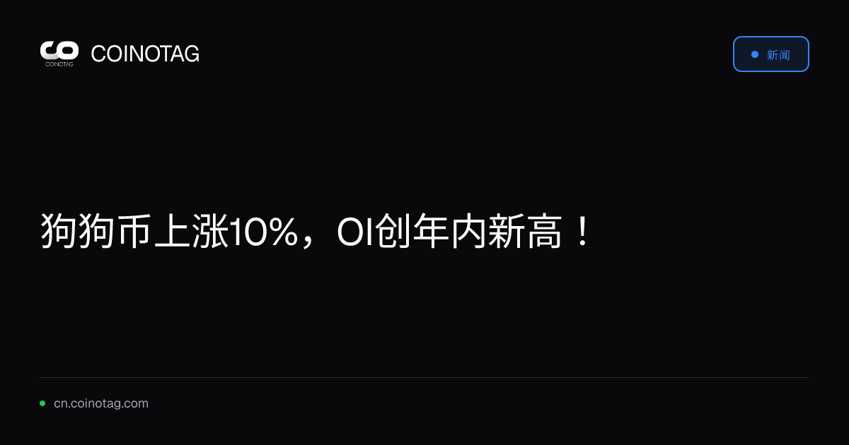 狗狗币上涨10%，OI创年内新高！