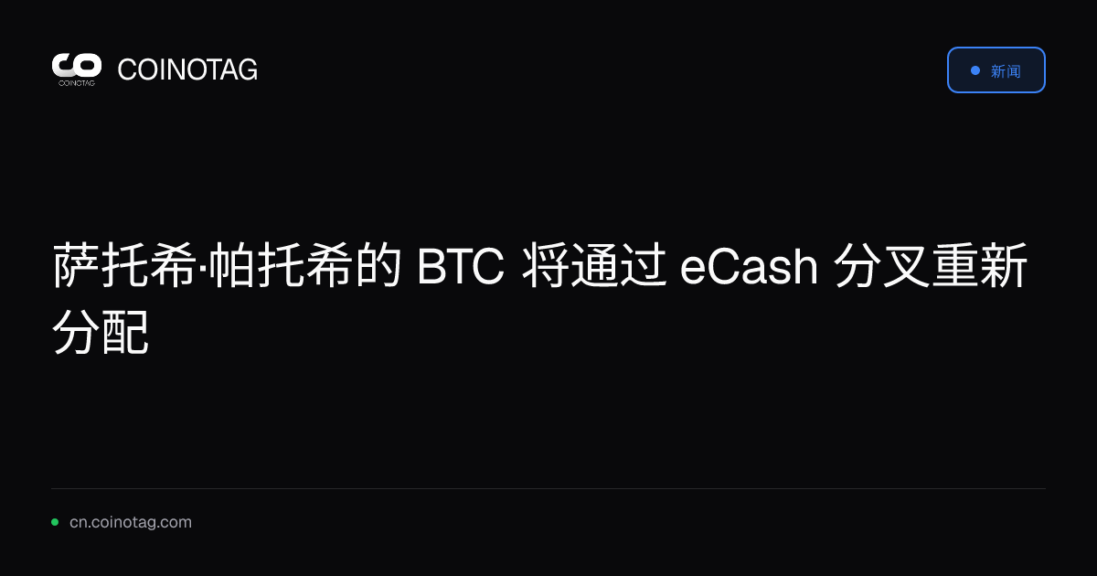 萨托希·帕托希的 BTC 将通过 eCash 分叉重新分配